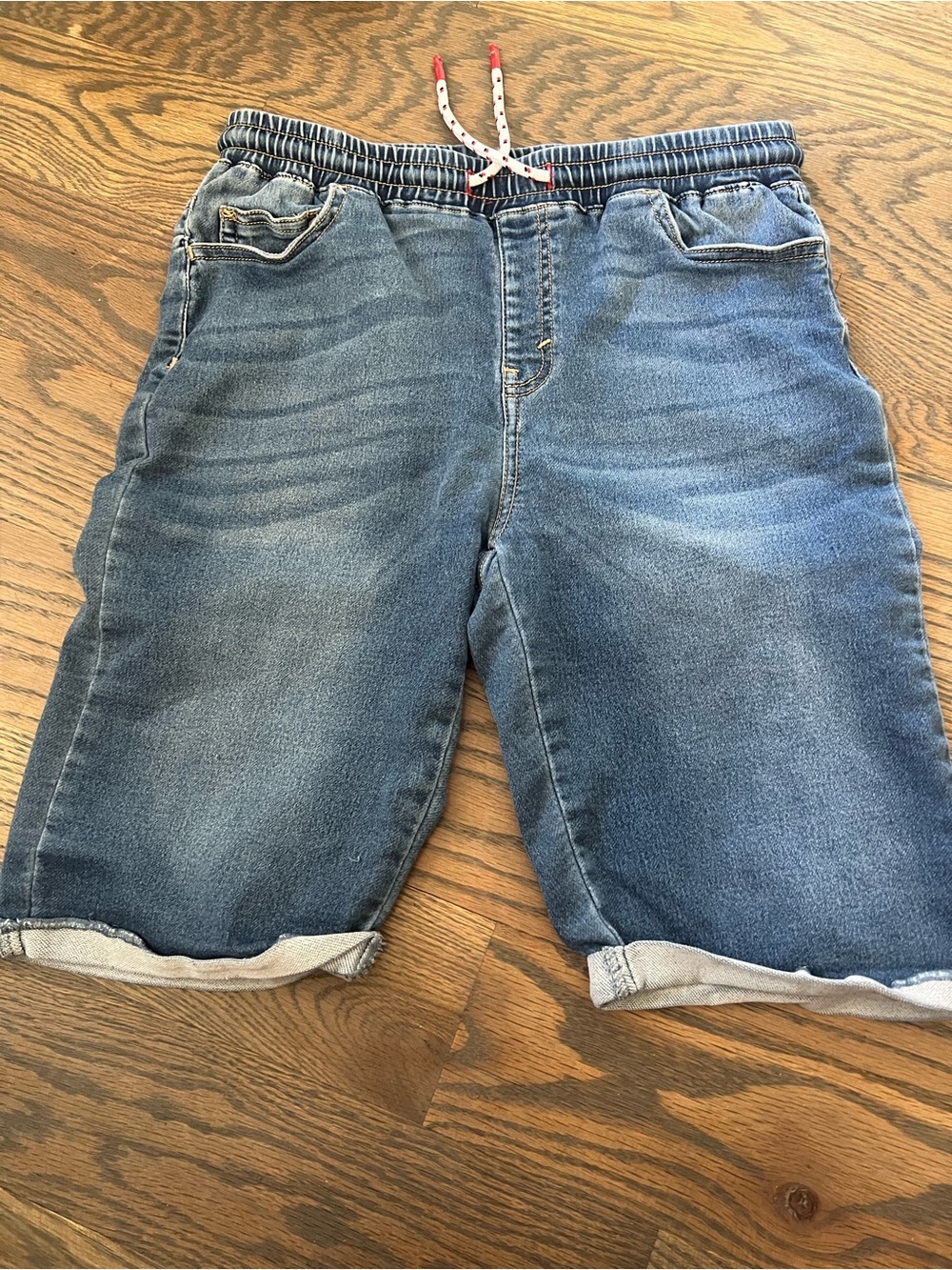Wonder nation Blue Denim Kids Shorts with Drawstring